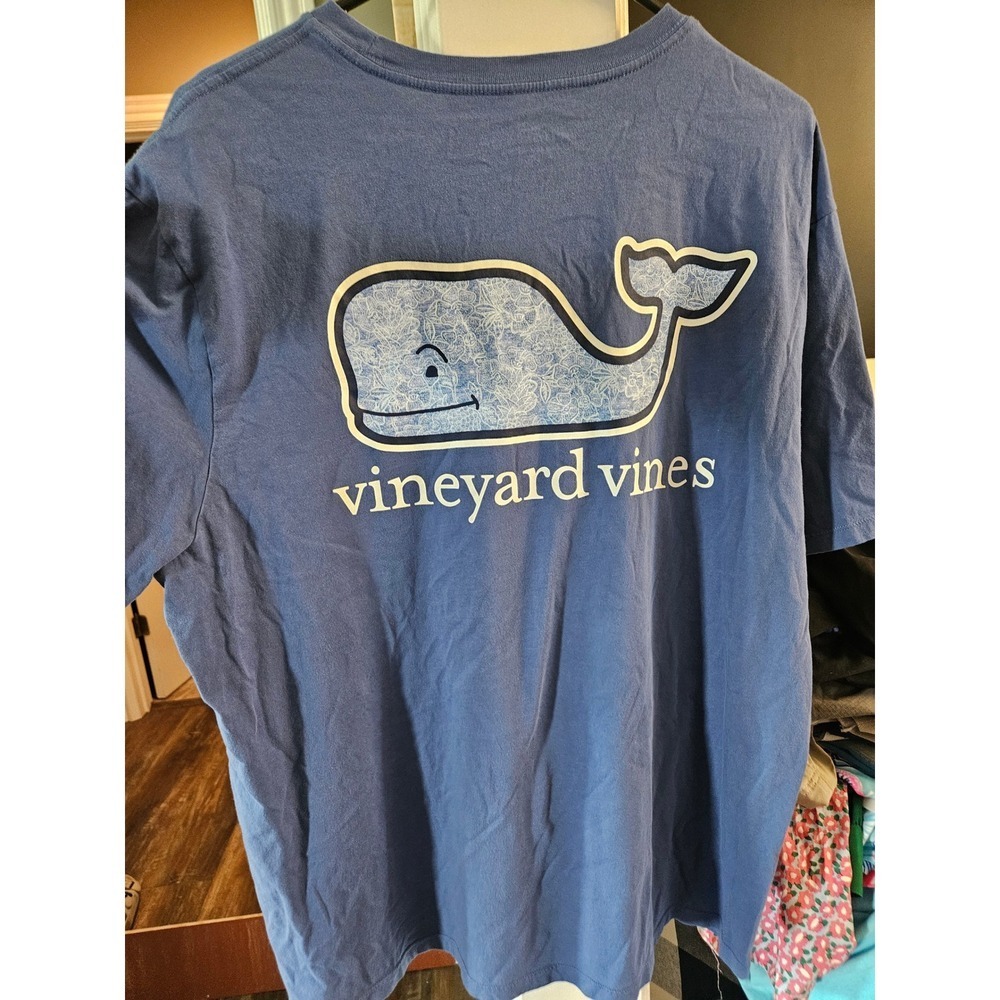 Mens Vineyard Vines Blue Graphic Pocket T-Shirt  XL Short Sleeve
